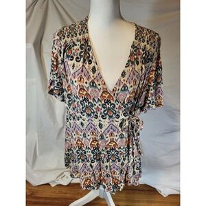 Torrid Size 1 Aztec Design Wrap Shirt